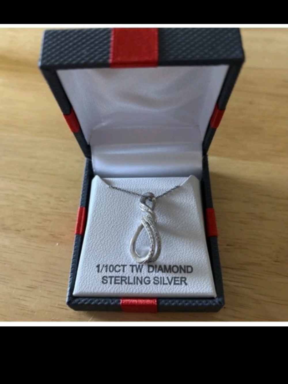 Sterling Silver Diamond Infinity Pendant Necklace - White